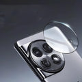 Tempered glass camera lens protector for OnePlus 12, Find N3, and OnePlus 11 phones with black ring design.