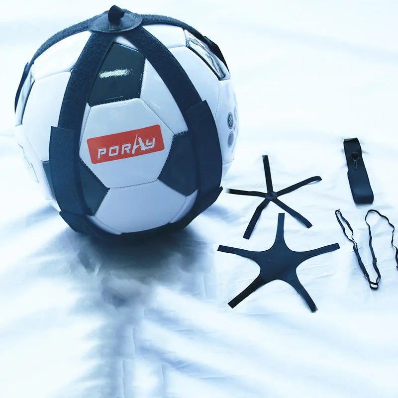 Black football juggling belt with rotating mechanism for training drills