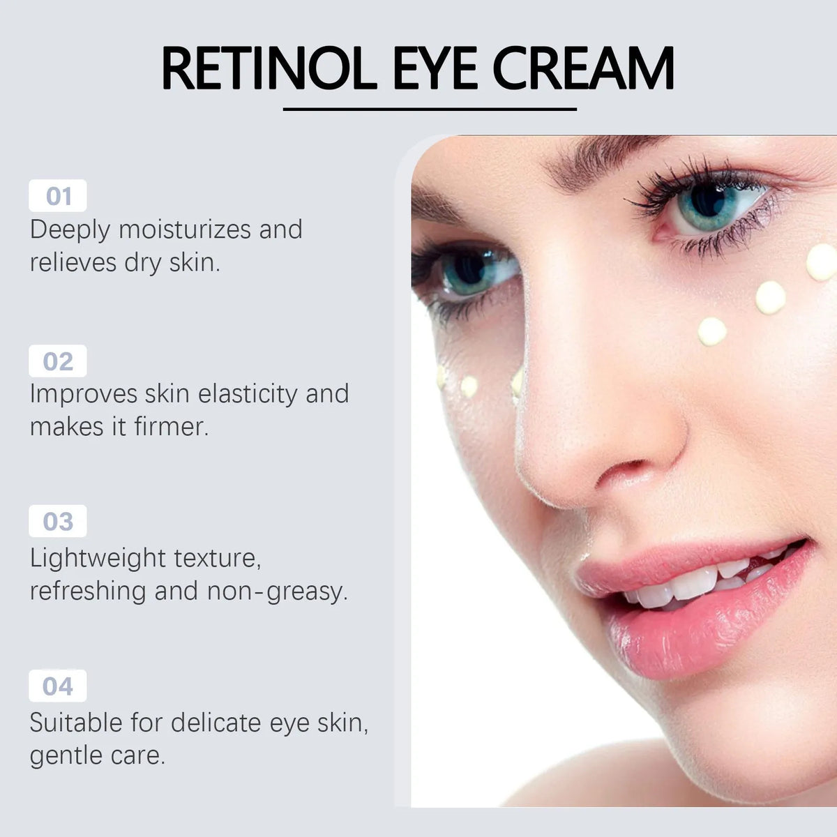 20g jar of retinol eye cream with moisturising soft texture