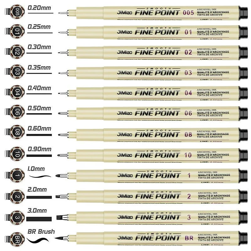 Waterproof syringe-style drawing pen with cartoon art design for sketching and writing