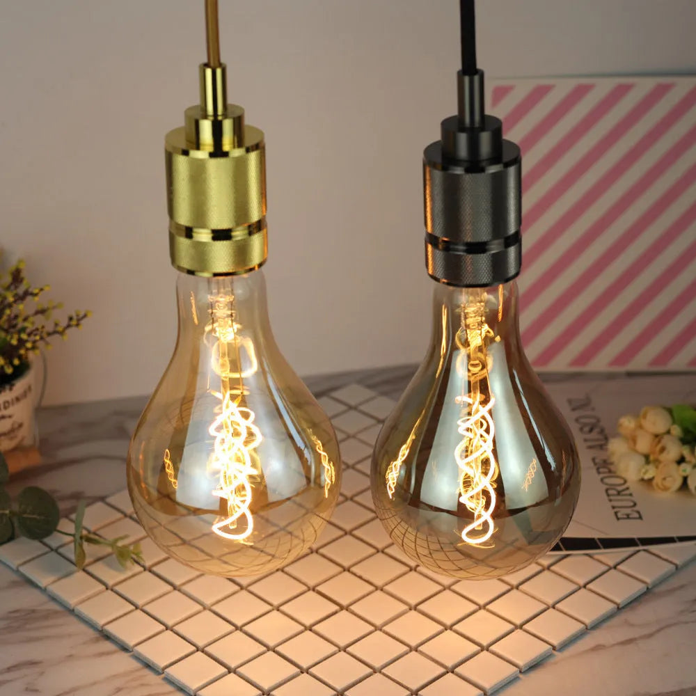 A110 double helix golden LED soft light strip bulb with compact 110x200mm dimensions