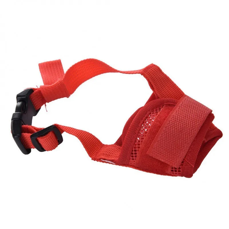 Adjustable plastic dog safety muzzle in multiple colours and sizes for biting control