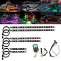 Black flexible silicone RGB LED light bar kit with remote control for motorcycle and car atmosphere lighting