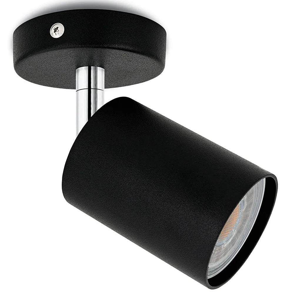 Ceiling anti-glare lamp with aluminium shell in white finish, three-head configuration, modern style