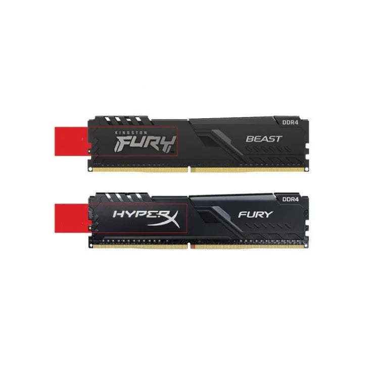 Desktop computer DDR4 2666 memory module with 288 pins and black circuit board