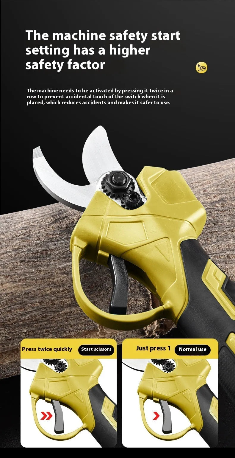 Electric pruning knife with lithium battery and brushless motor in plastic storage case