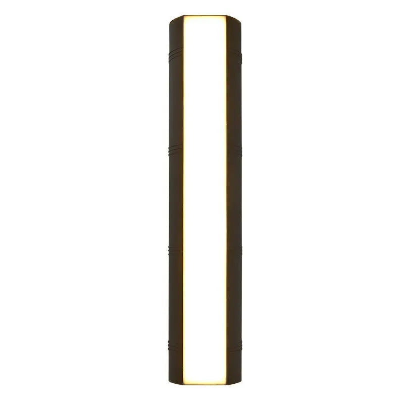 Simple modern outdoor waterproof LED wall lamp in black aluminium with glass panel for garden or patio