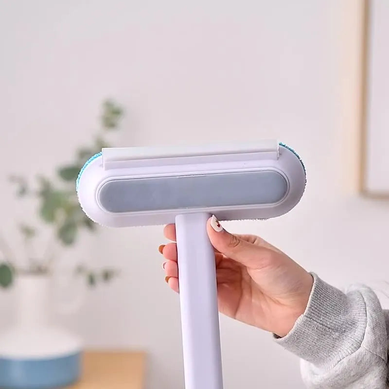 4-in-1 multifunctional hair removal brush with flannel surface, plastic handle, 45 x 18cm, for pet hair and screen cleaning