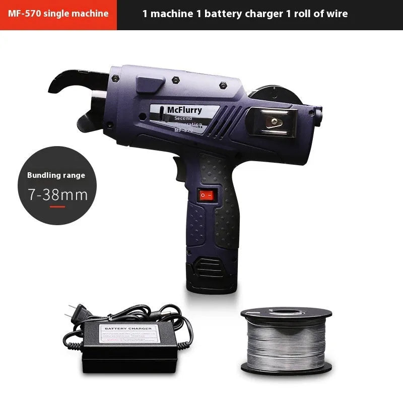 Fully automatic electric steel bar tying machine with battery and charger for construction rebar work