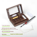 Mini walnut wooden watercolour paint box travel art set with pigment selection options