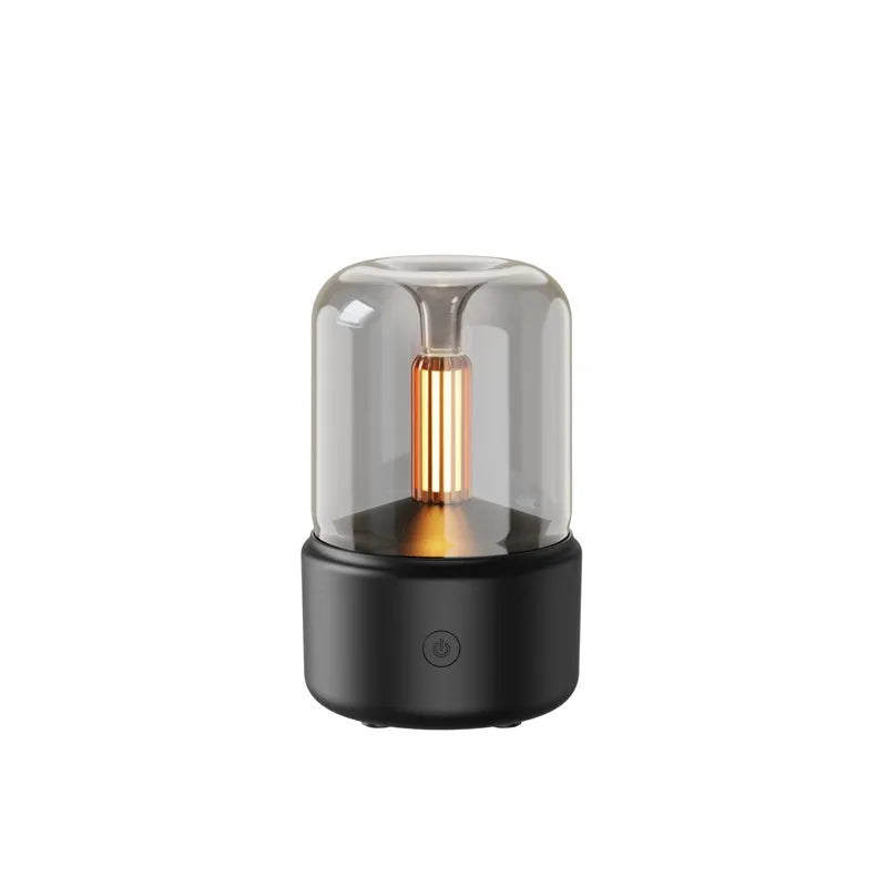 Mini USB aroma diffuser humidifier, 120ml, 136x136x155mm, PP liner, black or white Nordic and ins style options
