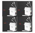 Super QI wireless charging power bank with wall plug in black or white cylindrical design