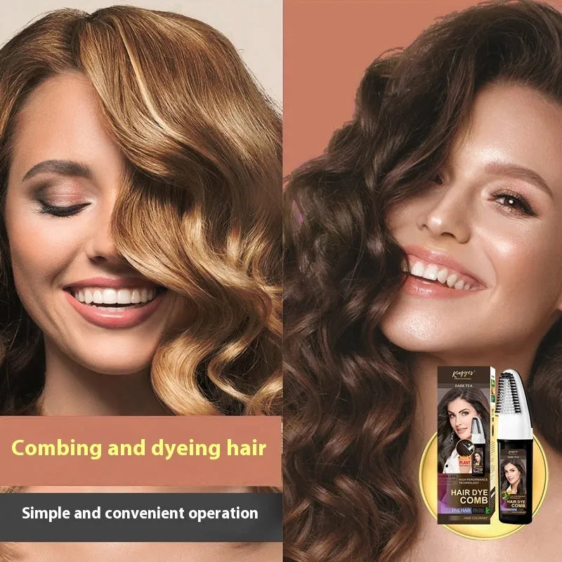 Easy Coloring Comb hair dye bottle with comb applicator in Brown, Dark Brown, and Wine Red 200ml options.