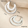 Geometric French minimalist earrings in gold or steel plating with circular ring design