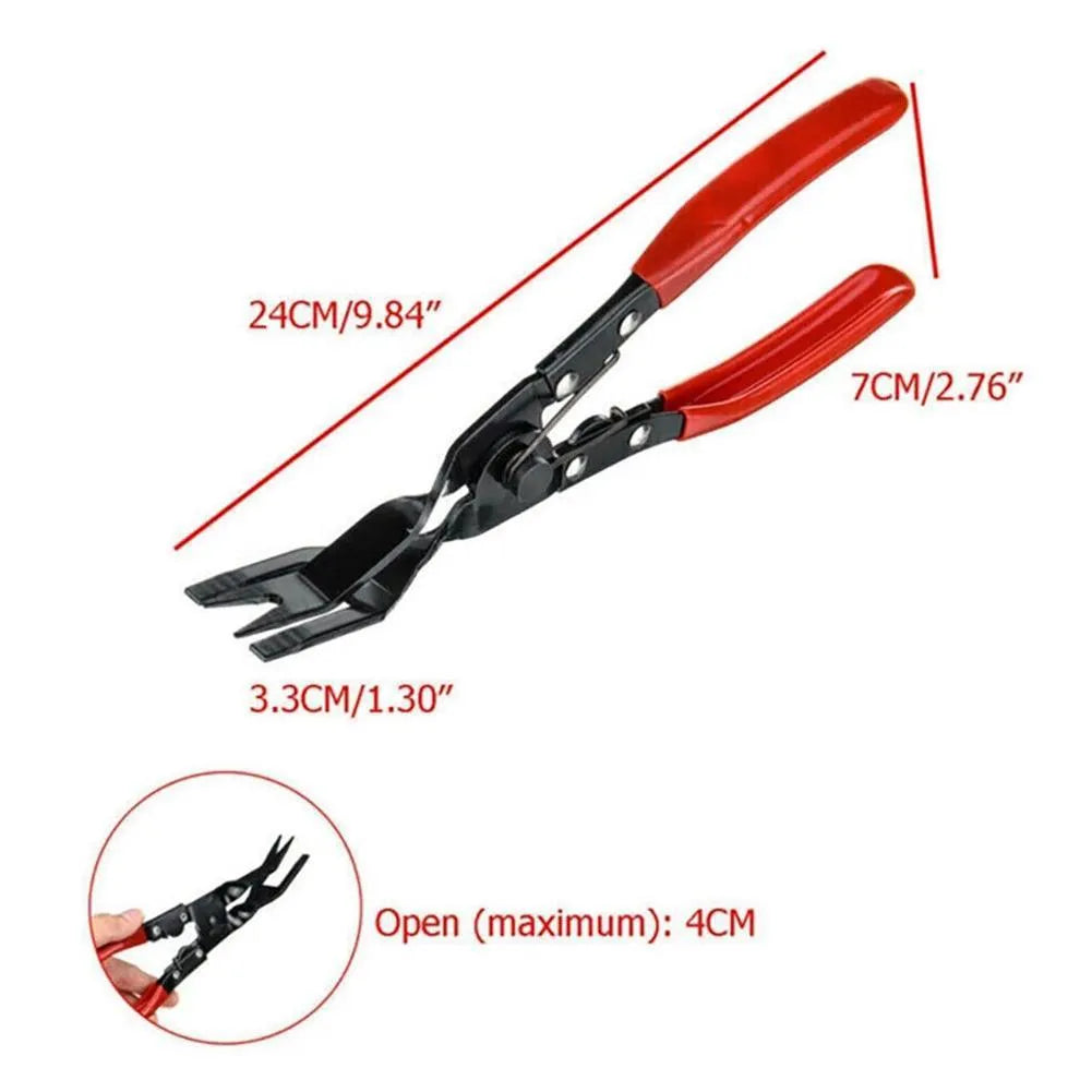 Blue automotive door panel removal pliers with 240mm forged steel construction