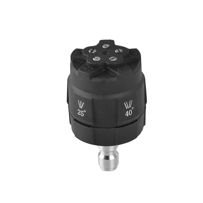 Multi-functional five-in-one nozzle for high-pressure water gun with five spray pattern markings