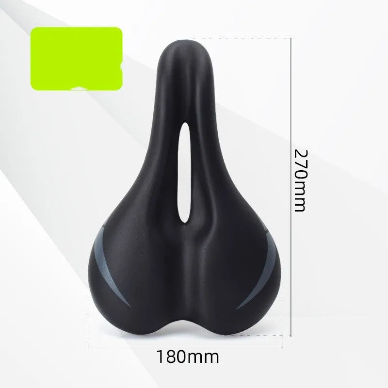 Bicycle seat cushion with hollow centre, dimensions 270mm by 180mm, for double rail seat posts.