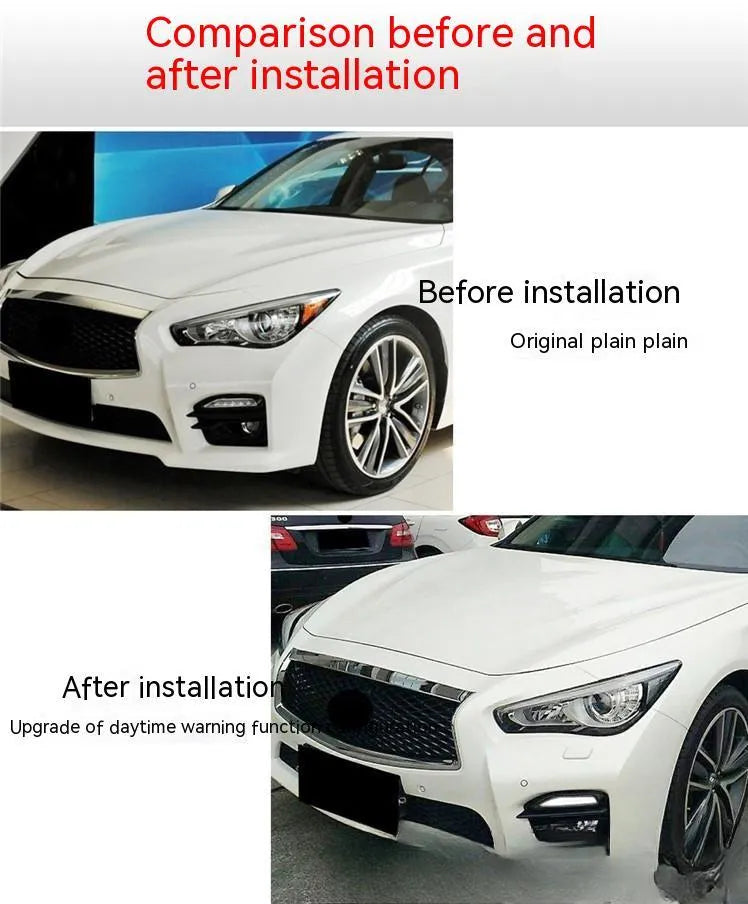 Infiniti Q50 Q50L Q70 front bumper LED daytime running and turn signal light replacement unit