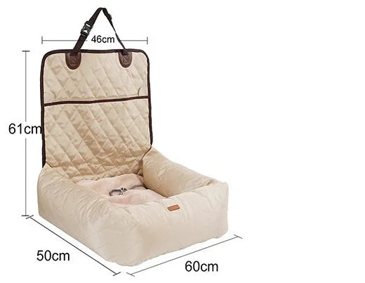Pet car mat in black Oxford cloth with non-slip backing for dogs on car seat