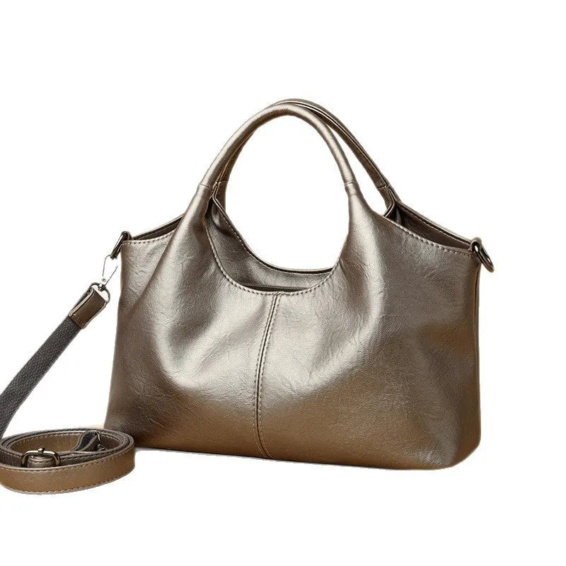 Women's soft genuine leather cross-body bag in seven colour options with large capacity