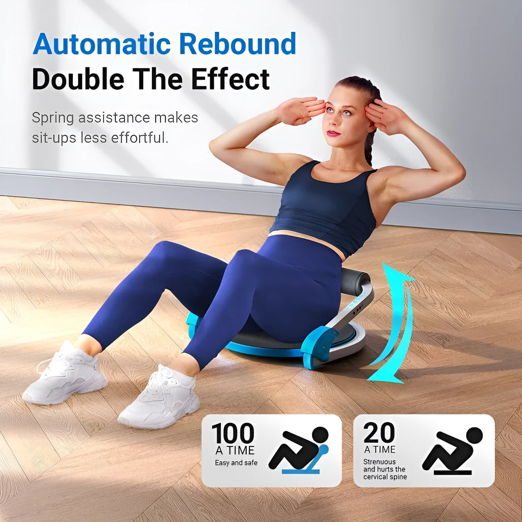 Mini multifunctional abdominal device for fitness training in sky blue or red colour