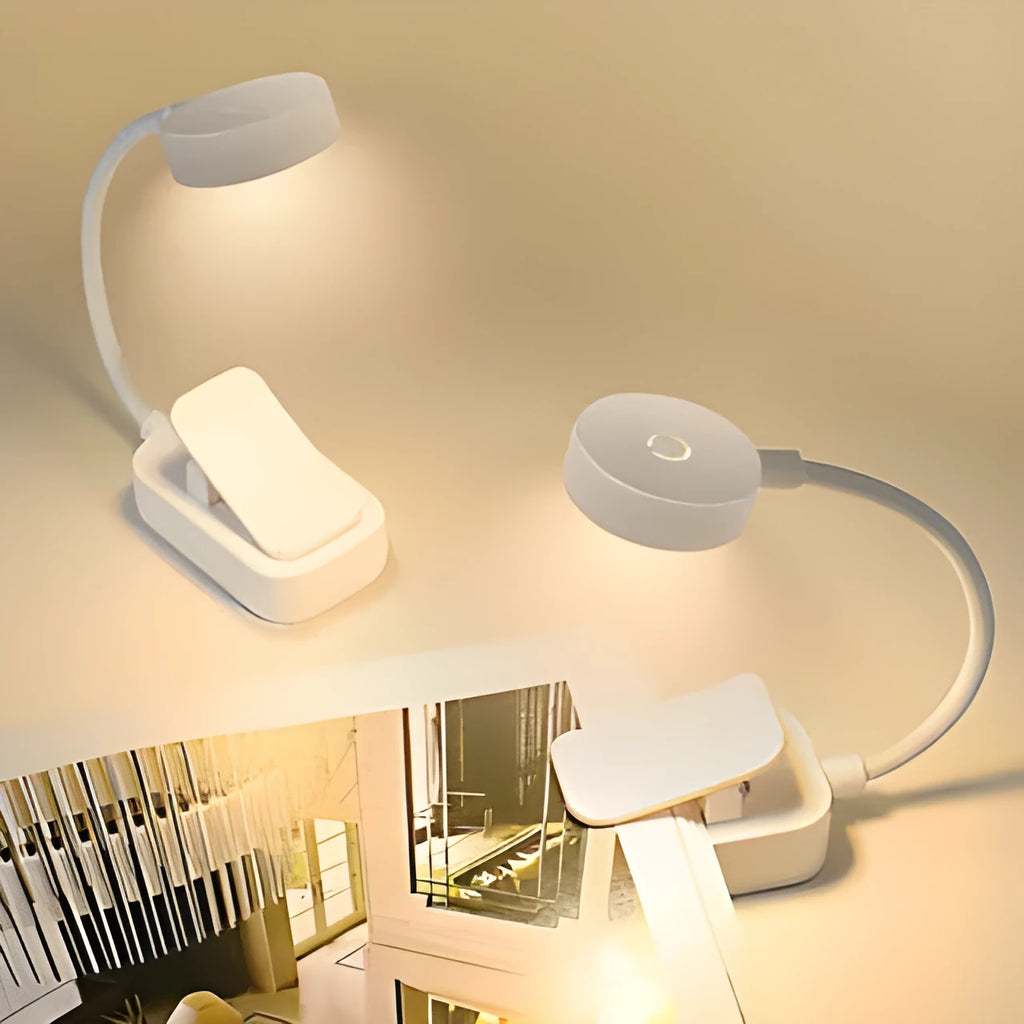 Portable rechargeable creative clip light with modern simplicity design for home use