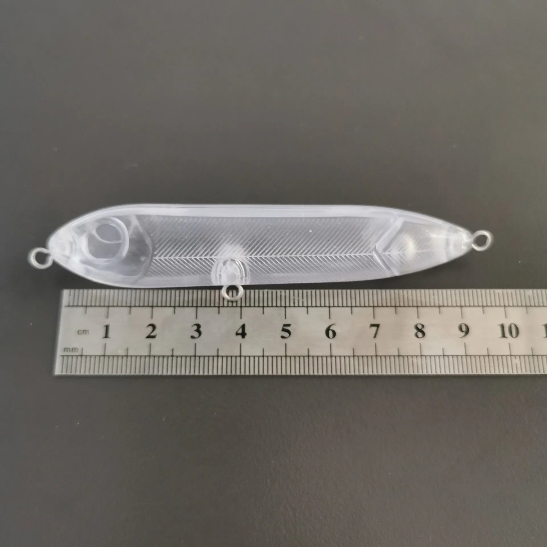 9.5cm transparent blank fishing lure body with 7mm fish eye for DIY customisation