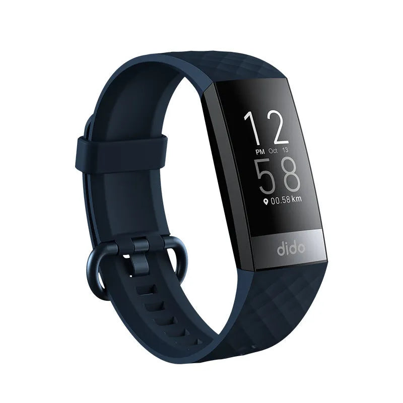 Y6 Black smart bracelet with 1.1-inch screen showing blood pressure, blood oxygen and heart rate monitoring display