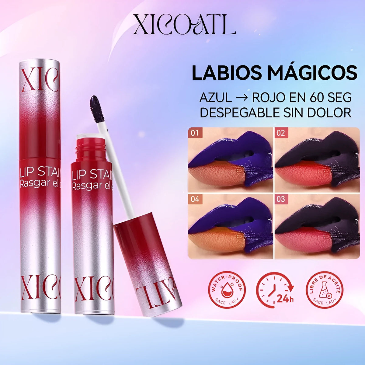 Tear-off matte lip lacquer in five styles, waterproof and non-stick to cups