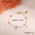 Women's titanium steel bracelet with gold plating and hexagonal star zircon pendant