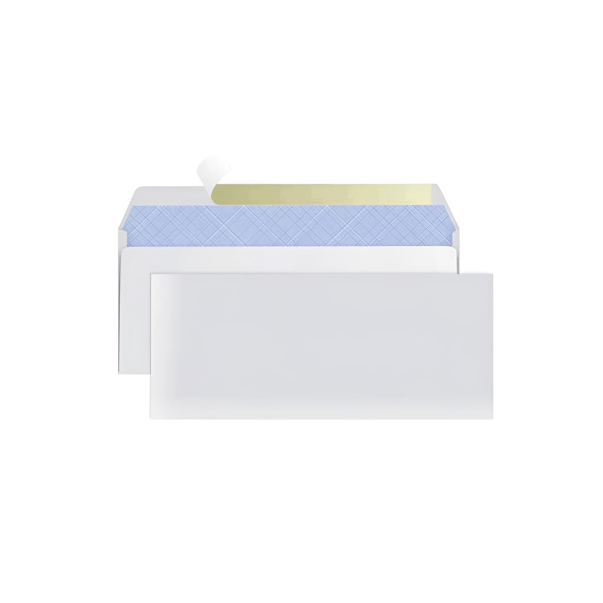 Blue tamper-evident security envelope with self-adhesive closure and anti-opening design