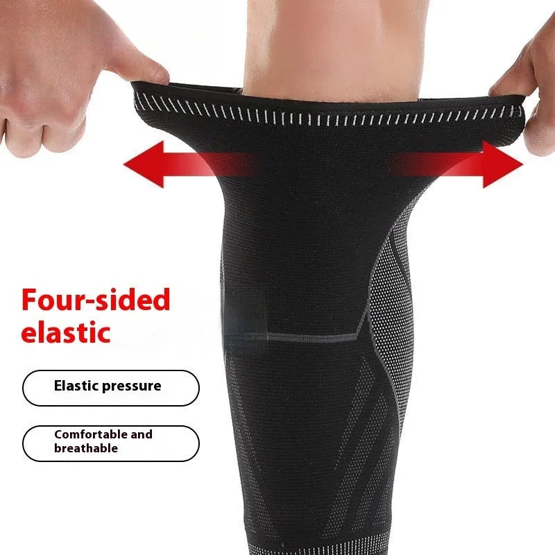 Nylon knit breathable leg guard calf protector for football and running, high elastic, adult size S