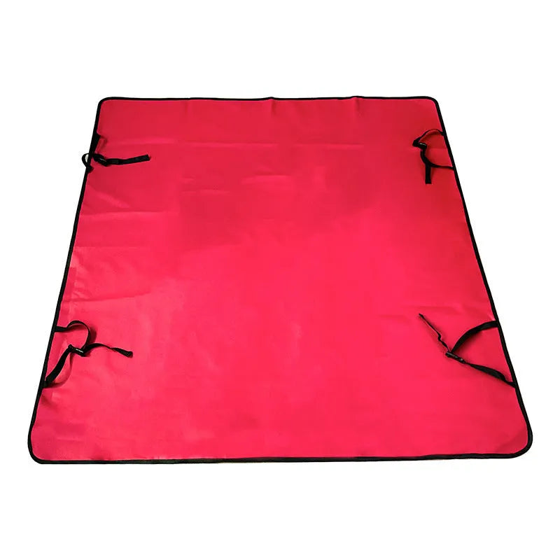 Water resistant cloth car pet mat for the rear seat, shown in a grey dog footprint print design.