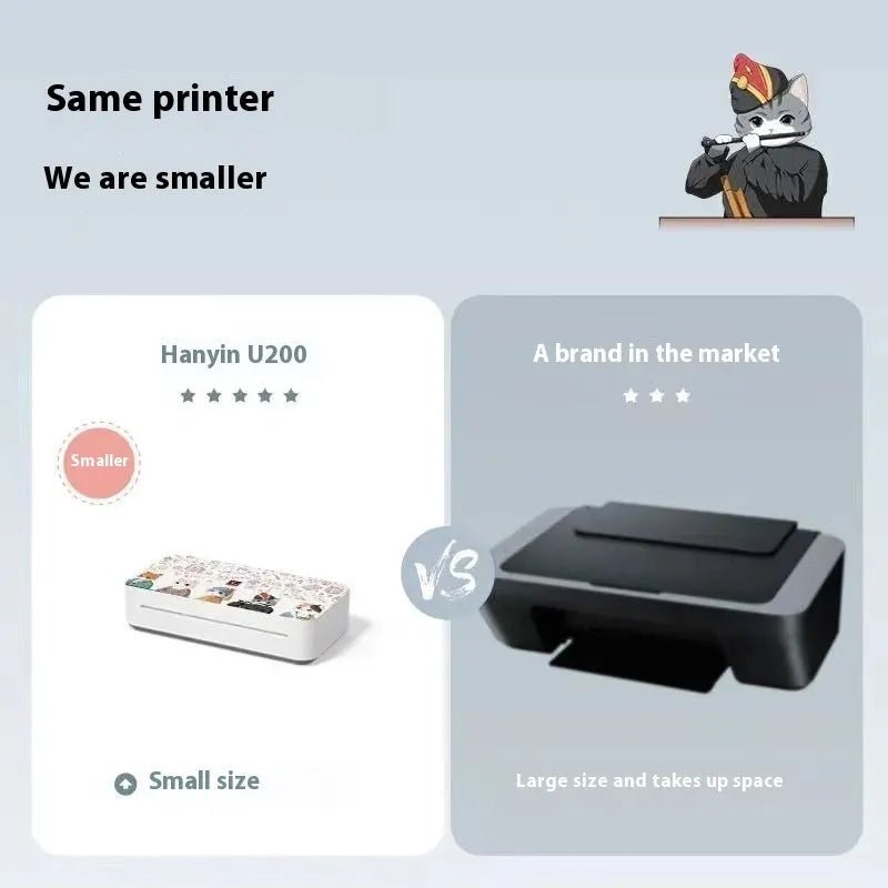 Small plastic household intelligent printer with ribbon cartridge system for computer, office and learning versions