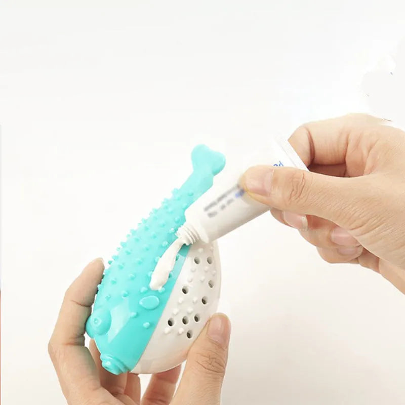 Mint Toys silicone fish-shaped cat chew toy for dental cleaning and play in assorted colours.