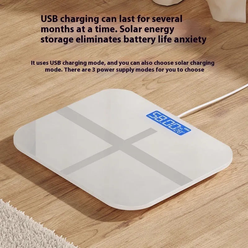 Household weighing scale in rose gold finish with digital display for body weight measurement