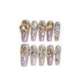Reusable false nail patches with jelly adhesive or tool set options in 10-piece card packaging
