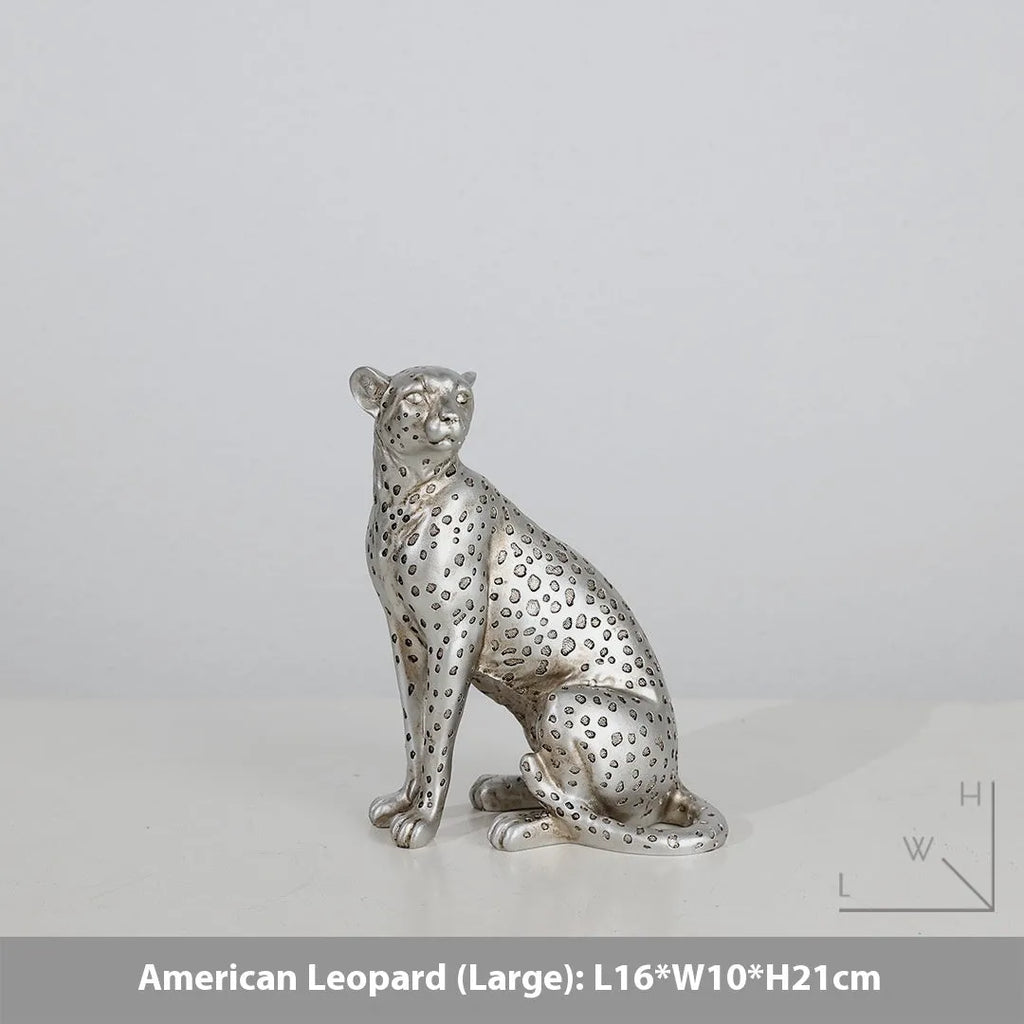Leopard resin craft ornament in American Leopard colour with three size and pose variations