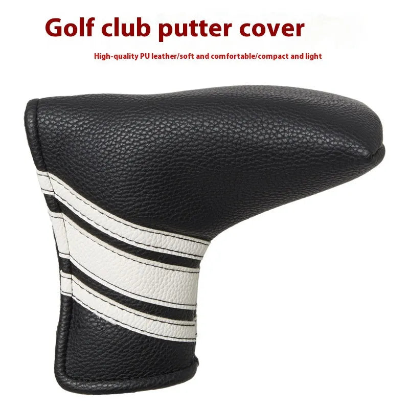 Black PU leather golf push rod cover for protecting club shafts