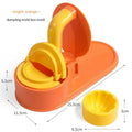 Plastic dumpling wrapper press tool in fresh green on countertop, 25.5cm length