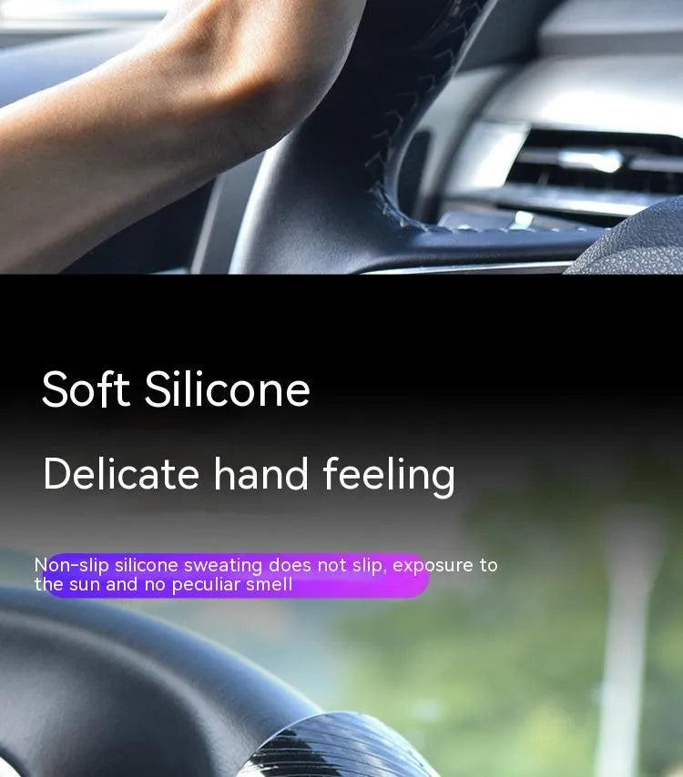 Black silicone steering wheel assist ball with metal bearing booster for single-hand driving