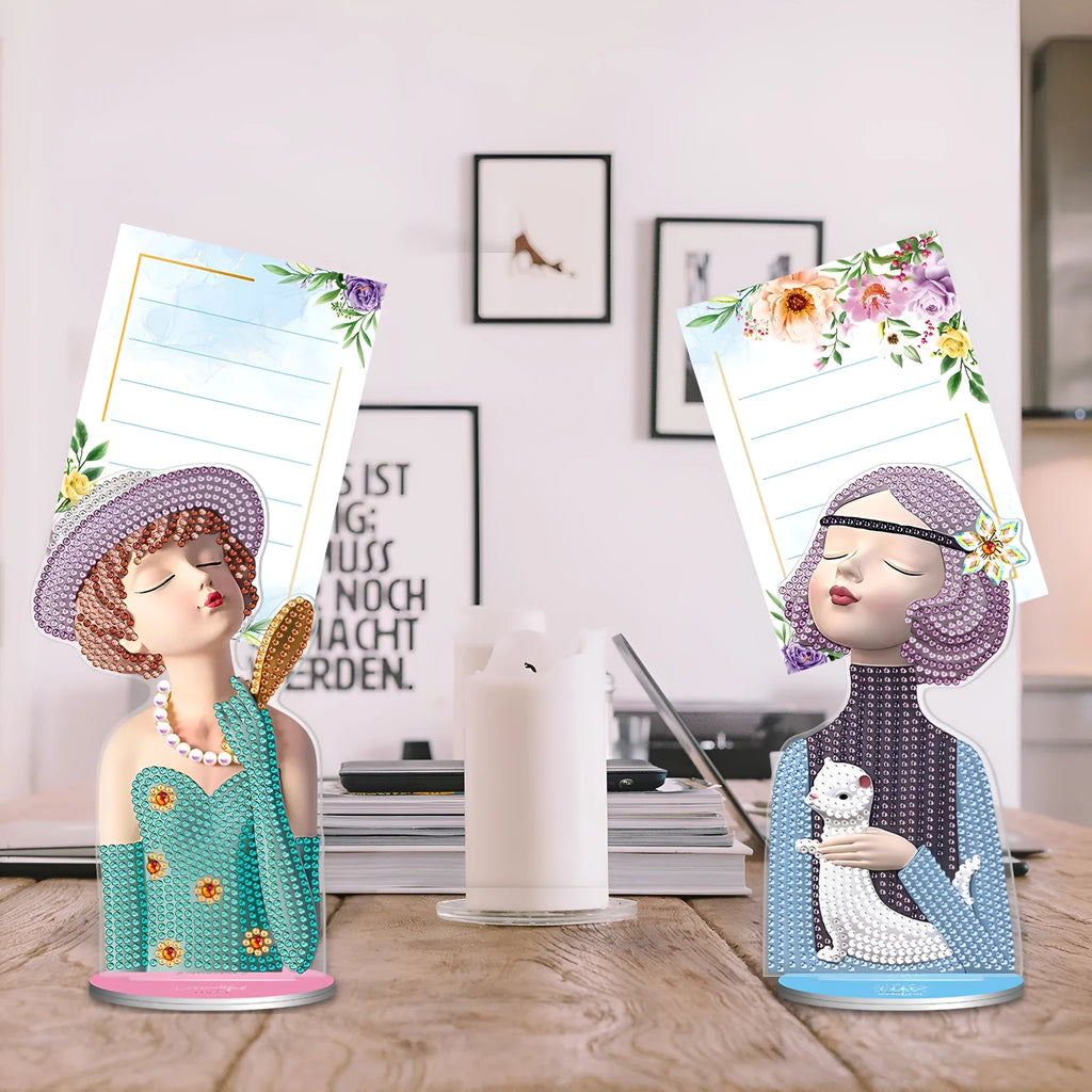 Diamond painting decorative note clip desktop decoration with frameless handmade construction