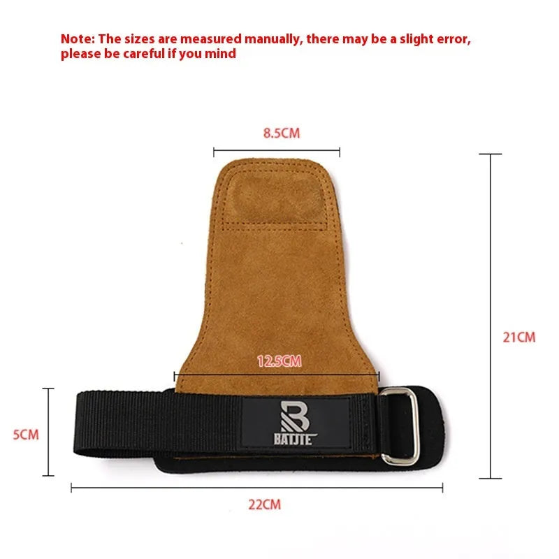 Brown fitness hand protectors for horizontal bar exercises and pull-up training