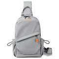 Men's black and grey waterproof polyester crossbody bag with single shoulder strap