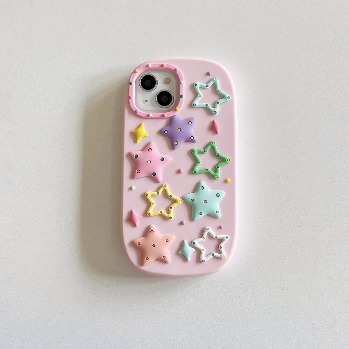 Oval foundation colour five-pointed star silicone phone case for iPhone 13 Pro Max