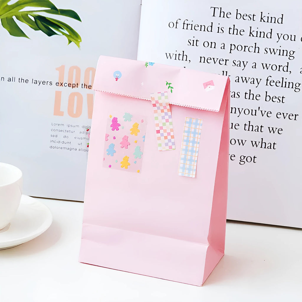 Pack of colourful PVC index stickers in sweet theme colours for page marking, showing 15mm by 50mm size.