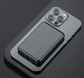 Black and white electric heating vest power bank showing compact 97x64x14mm size.