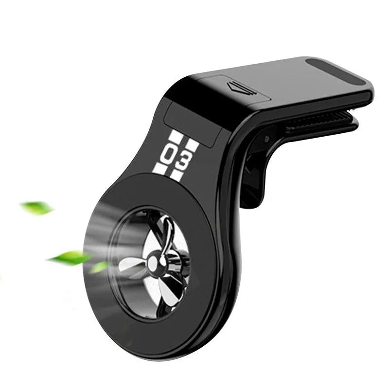 Magnetic car phone holder with air vent clip mount and fragrance slices in black colour