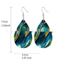 Acrylic flat branch knot drop earrings in drop shape design with printing technology detail