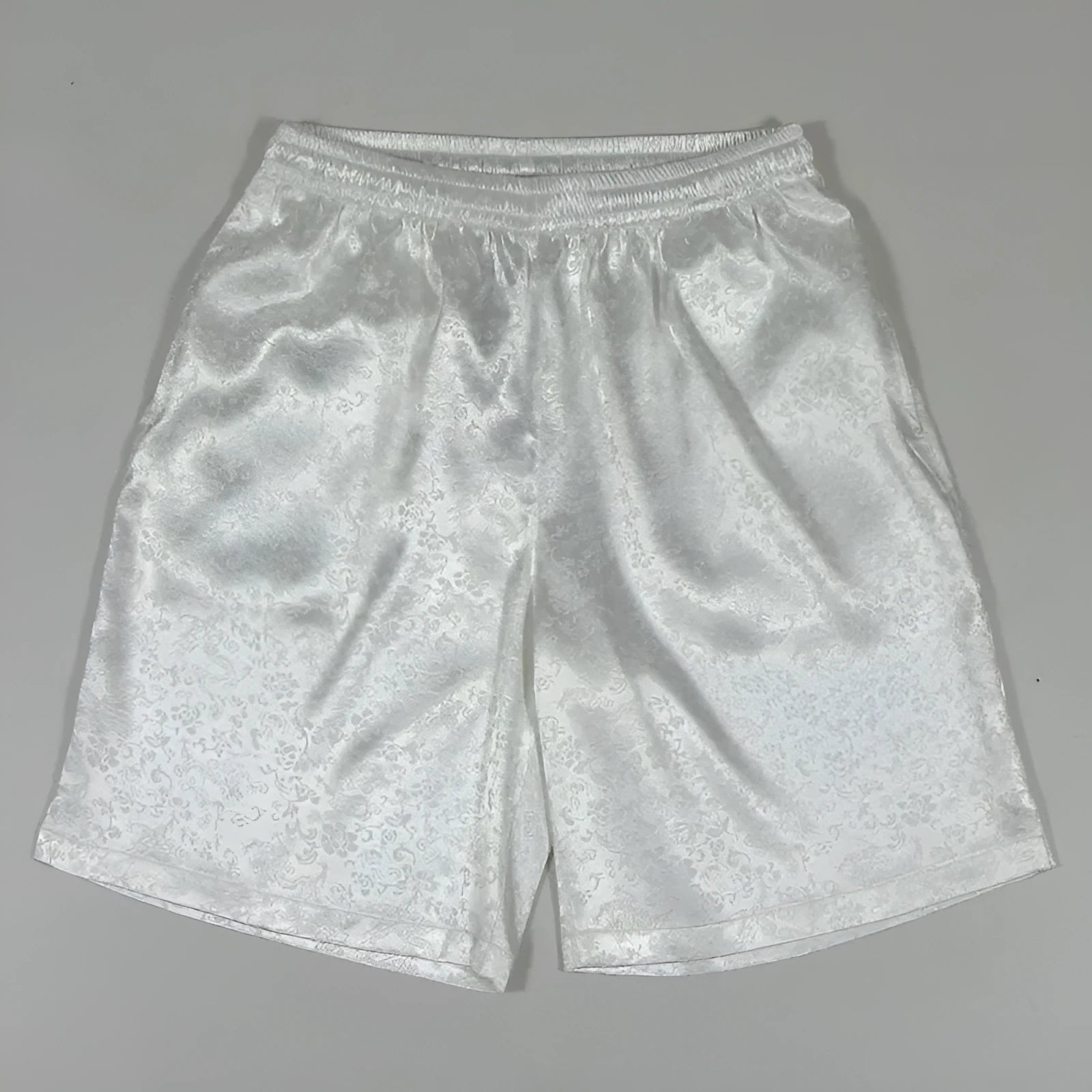 Men's traditional Tang suit shorts with drawstring waist in black, white, gold, silver and brown colours for Tai Chi practice